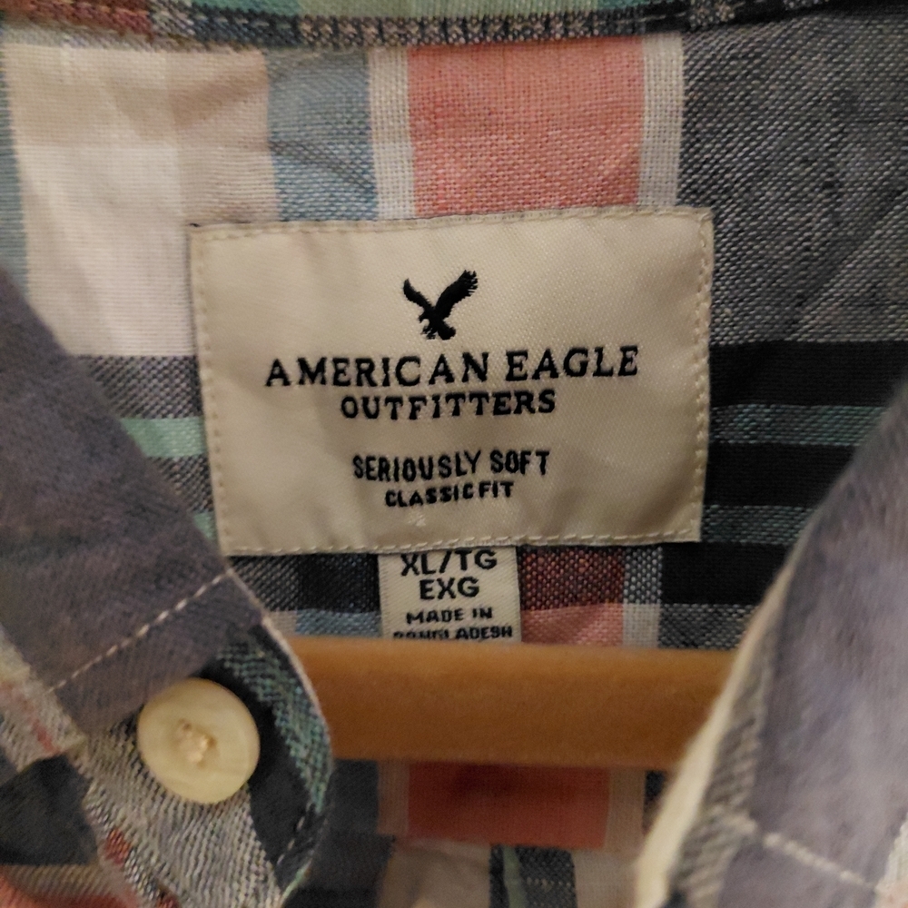 American Eagle Outfitters Multicolor Plaid Shirt - Picture 3 of 4
